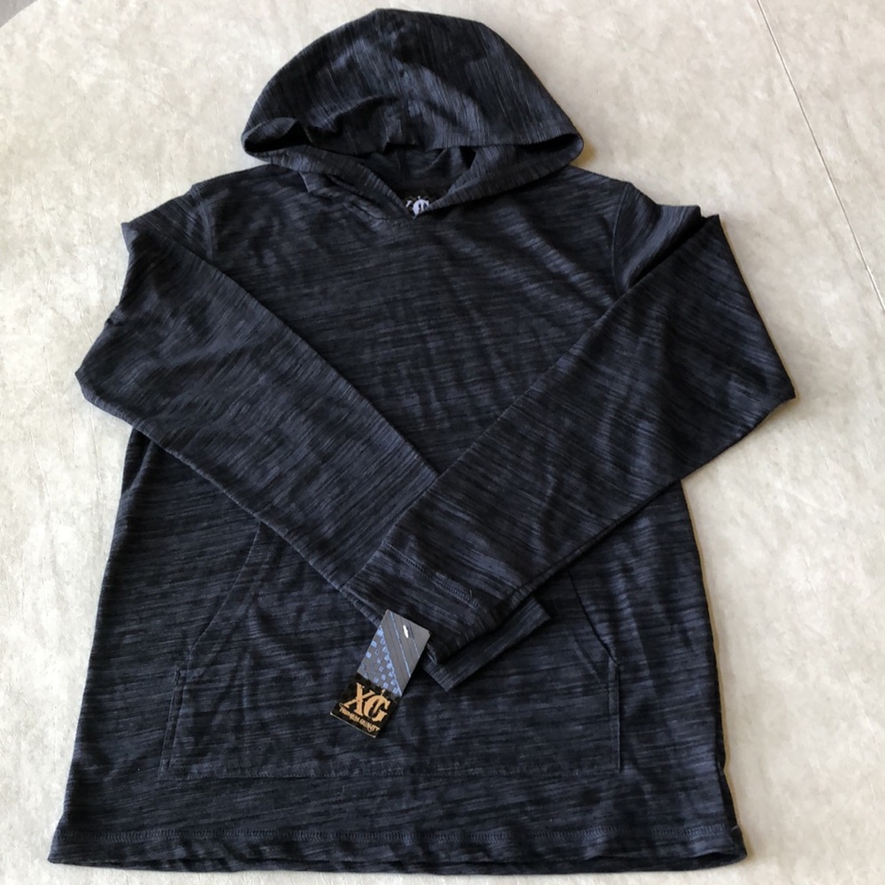 XG Boys Cotton Blend Long Sleeve Hooded T-Shirt With Kangaroo Pocket Size XL